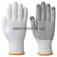 1Pair- Knitted Cotton PVC Dotted Hand Gloves PVC Dotted Cotton Knitted Working Gloves For Construction Industrial Welding Kitchen Gardening Work Household Cycling Bike Riding Hand Protection Safety Gloves
