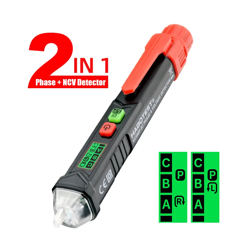 HABOTEST HT100P Non-contact Test Pencil LCD Digital Voltage Tester AC Phase Voltage Detector