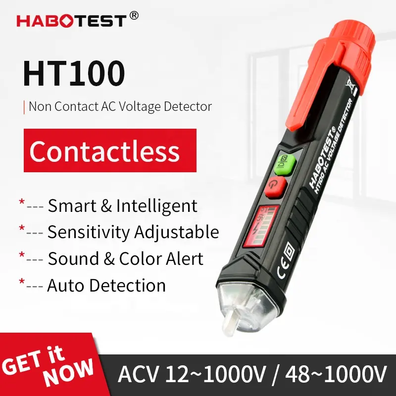 HABOTEST HT100P Non-contact Test Pencil LCD Digital Voltage Tester AC Phase Voltage Detector