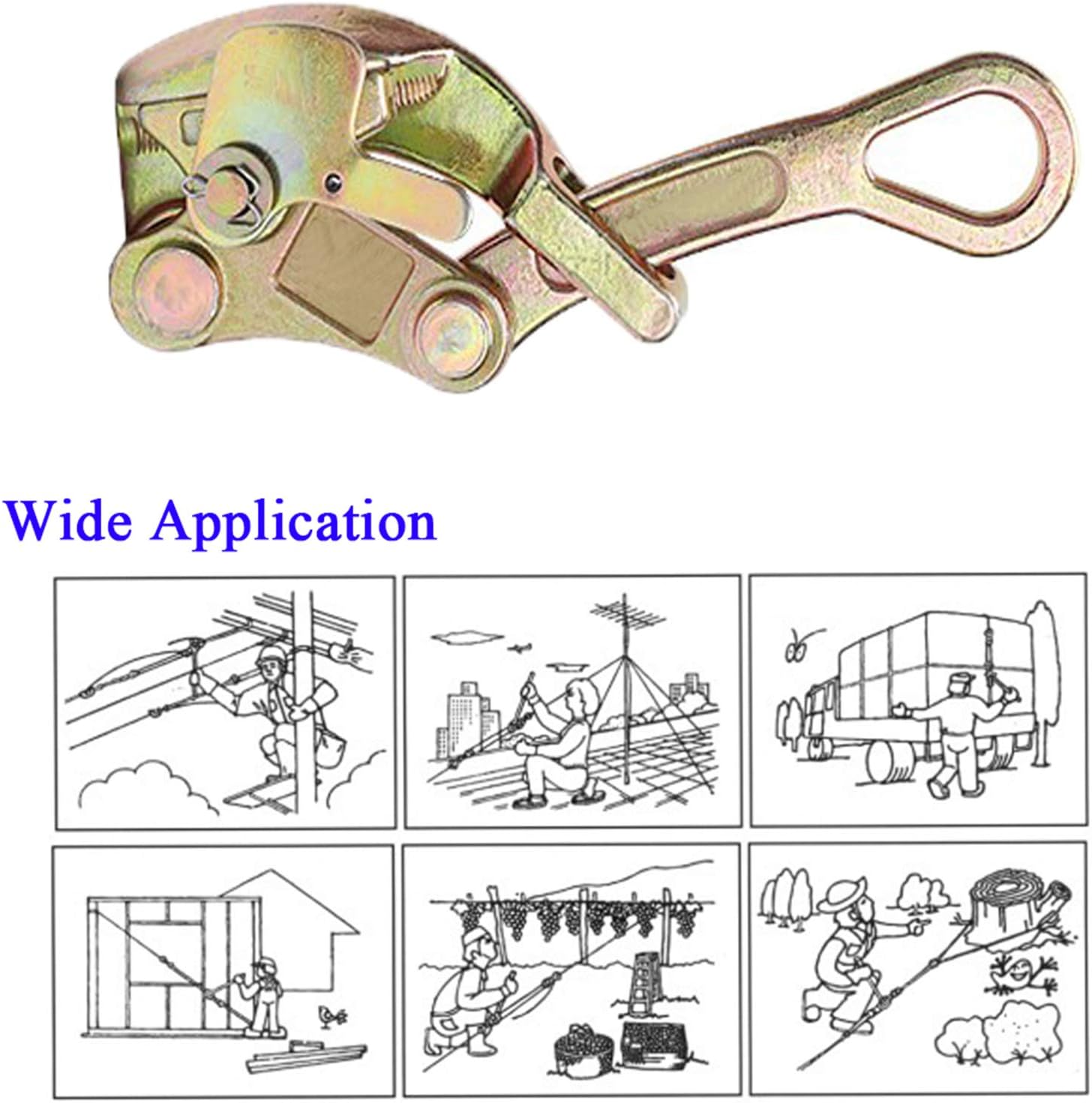 Mr.EV Cable Grip Wire Gripper Steel Cable Puller Tool for Wire Rope,Pulling 2204 Lbs (1T)