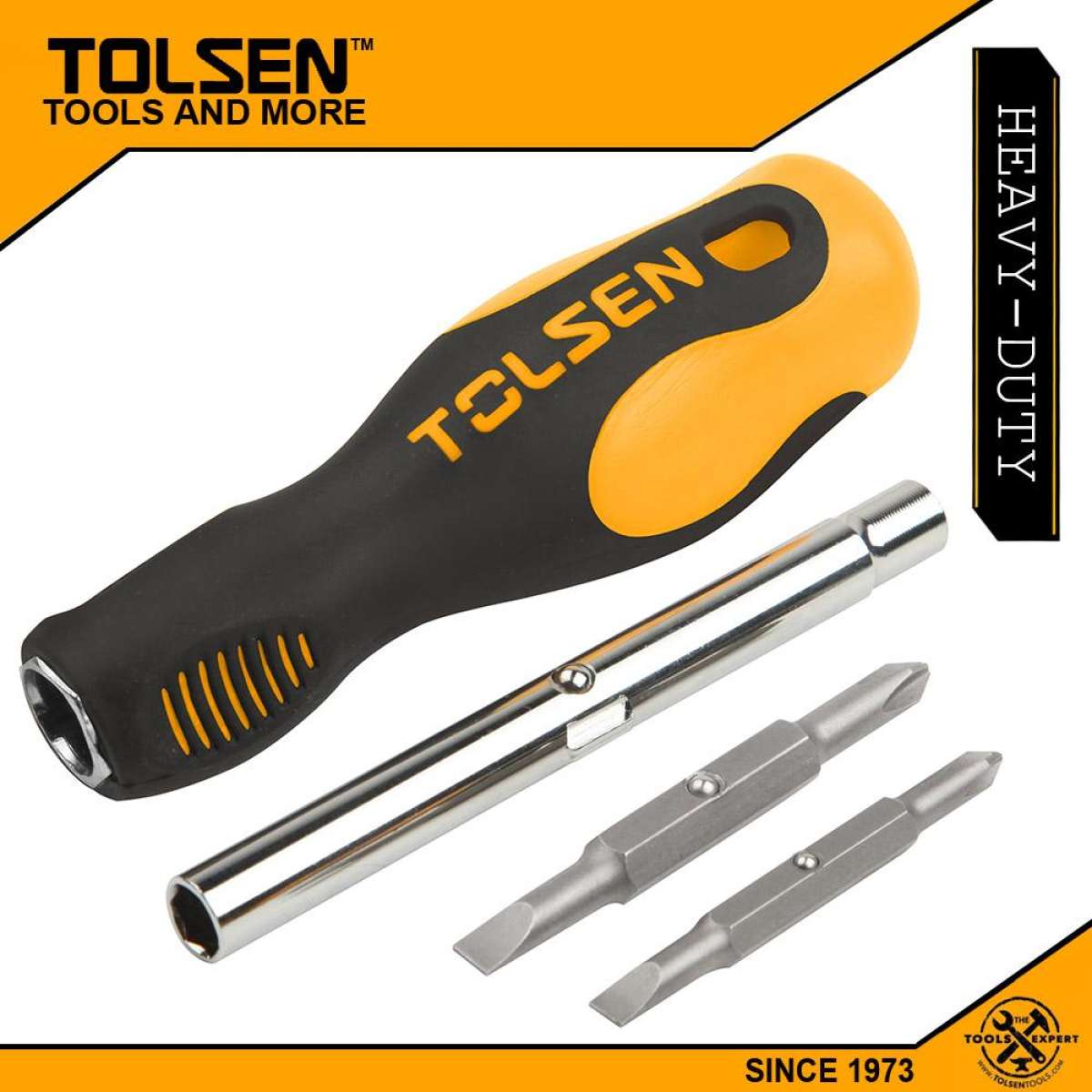 TOLSEN 6 in 1 Interchangeable Screwdriver Set (Philip & Flat) Model 20043