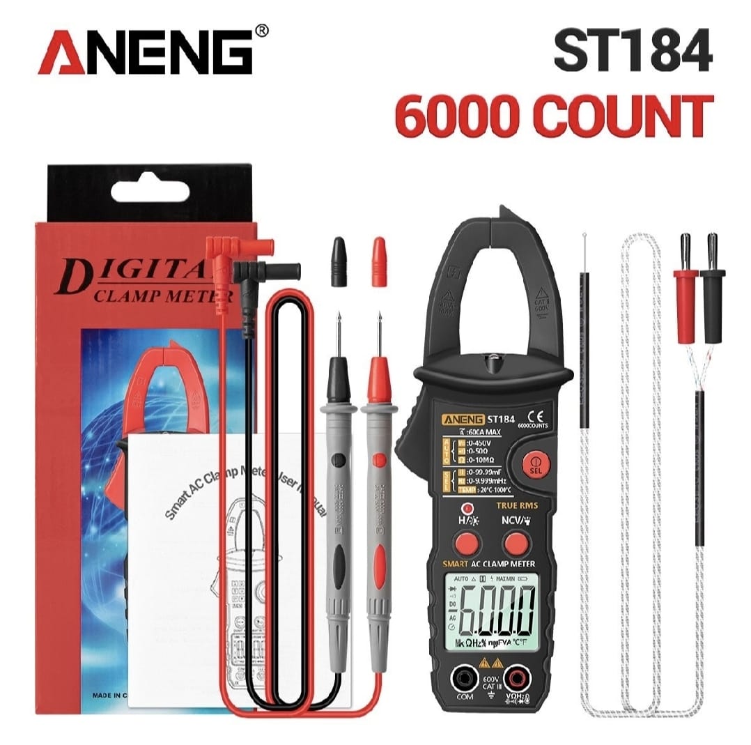 ANENG True RMS Digital Multimeter Clamp Meter DC/AC Voltage Detector AC Amp Meter with Ohm Capacitance NCV Continuity Diode Hertz Temperature Tester